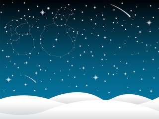 Background christmas in sky full of stars