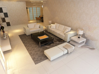 3d rendering of home interior.