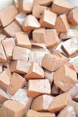 chicken blood tofu, selective focus