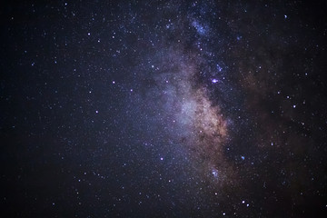 Close-up of Milky way galaxy with stars and space dust in the un - obrazy, fototapety, plakaty