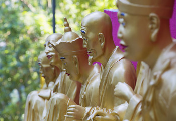 Buddha statues at Ten Thousand Buddhas Monastery, Shatin, New Territories, Hong Kong, China