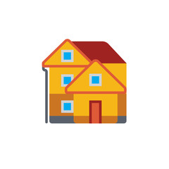 Vector icon or illustration with house in material design style