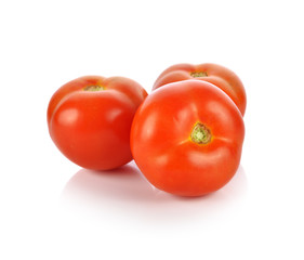 Fresh red tomato on white background