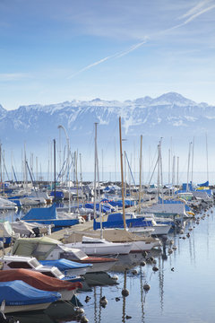 Ouchy harbour, Lausanne, Vaud