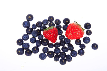 Blueberries and strawberries