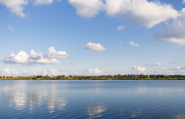 Beautiful nature of the coastline of the Nile river,Damietta,Egy