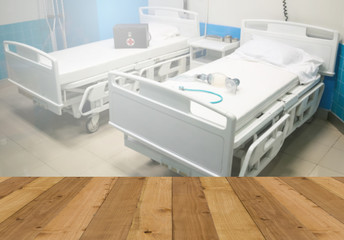 Wood floor and interior hospital background