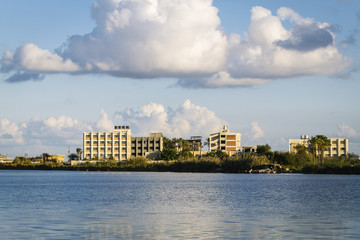 Obraz premium Coastline of the Nile river,Damietta,Egypt..