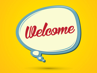 Welcome text in balloons graphic vector.