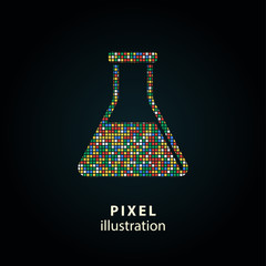 Flask - pixel illustration.