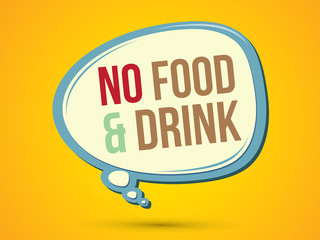 No food and drink text in balloons graphic vector.