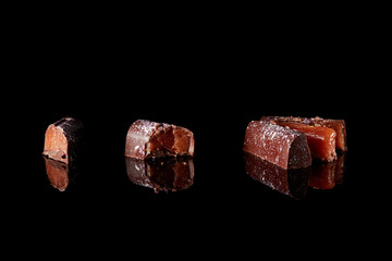 section of delicious chocolates candies