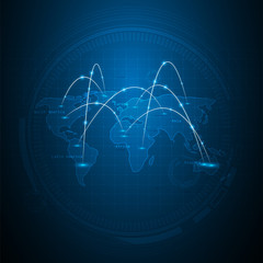 abstract networking world map global technology innovation concept background