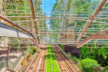 Funicular of Montmartre, which lifts to the temple of the Sacre