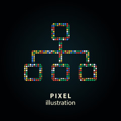 Network - pixel illustration.