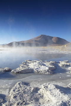 Hot springs of Termas de Polques on the Altiplano, Potosi Department, Bolivia