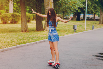 young girl walking park