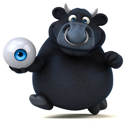 Naklejka premium Black bull - 3D Illustration