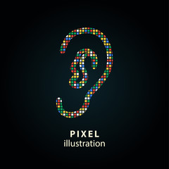 Ear - pixel illustration.