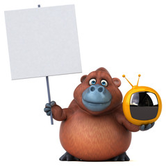 Fun orangoutan - 3D Illustration