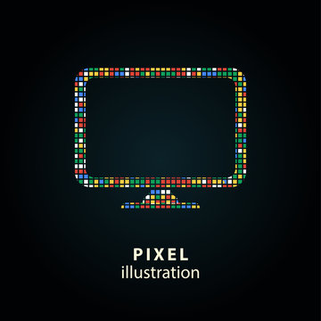 TV - pixel illustration.