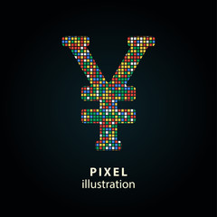 Yen - pixel illustration.