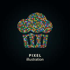 Cake - pixel illustration.