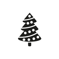Christmas tree icon. New year and xmas, christmas, winter symbol. Flat design. Stock - Vector illustration