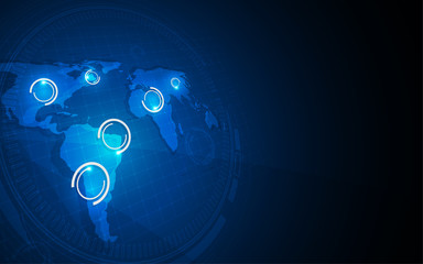 world map tech system virtual diagnostics background