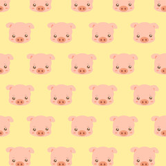 Pig face. Vector pattern
