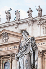 Fototapeta na wymiar Sculpture Paul the Apostle and St Peter Basilica
