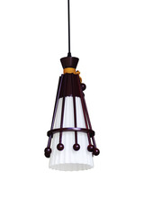 wood hanging lamp isolate on white background