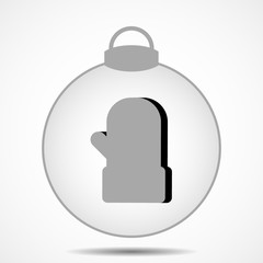 Christmas ball icon on gray background