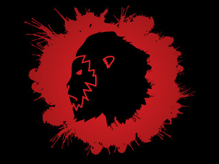 Face Gorilla designed on grunge frame background graphic vector