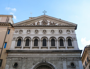 Fototapeta na wymiar facade of Santa Chiara Churce in Rome city