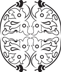 Black styliyed floral motif