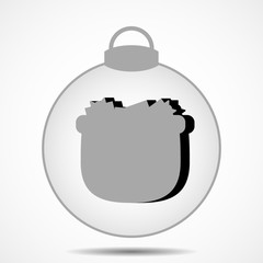 Christmas ball icon gray background