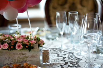 babyroom with decoration  for 1 year with baloon