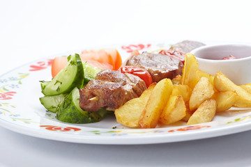 kebab with vegetables
