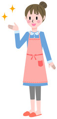 エプロン　女性　案内