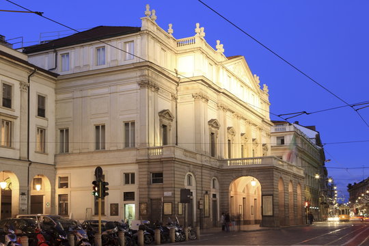 Teatro Alla Scala at dusk, Milan, Lombardy
