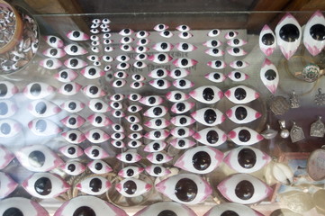 Enamel eyes for deities made for shrines, Udaipur, Rajasthan