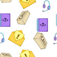 Call center pattern. Cartoon illustration of call center vector pattern for web design