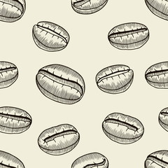 Hand drawn coffee beans set.