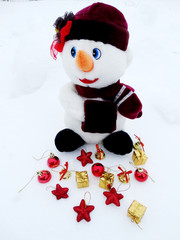 snowman on snow christmas decoration
