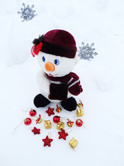 snowman on snow christmas decoration