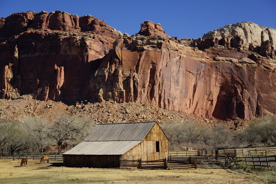 Historic Gifford Homestead Barn dating from 1908, Capitol Reef National Park, Utah