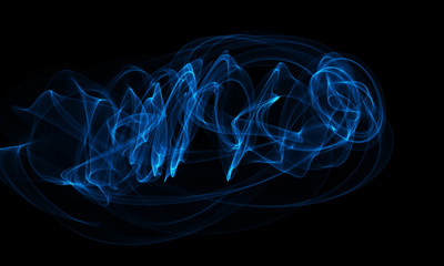 Colored Light Energy Streak on Black Background