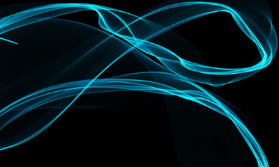 Colored Light Energy Streak on Black Background