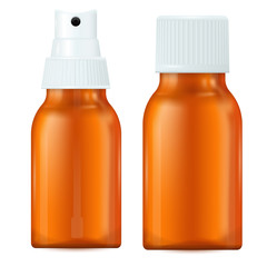 Brown medical bottles